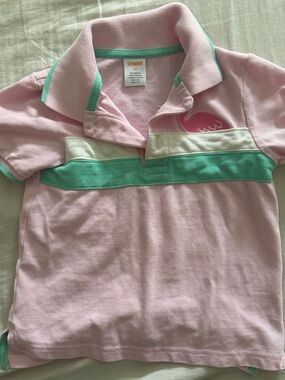 Boys Gymboree Pink Flamingo polo shirt summer tropical 3T